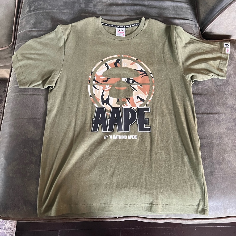 AAPE By A Bathing Ape Tshirt Men’s Medium Green/Camo